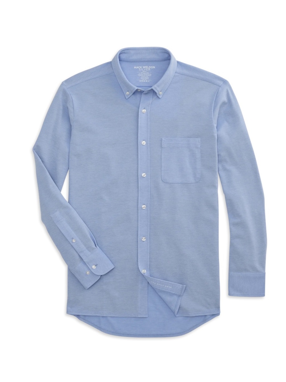 Mack Weldon Silver Pique Long Sleeve Shirt  Size Medium